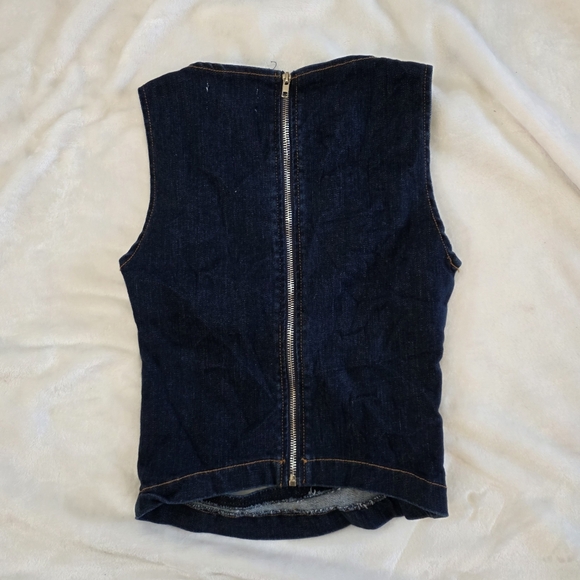 Revice Denim "Tokyo Top" – Exposed Revice Denim, Exposed Cut-Out Zip-Front Top - Picture 5 of 9